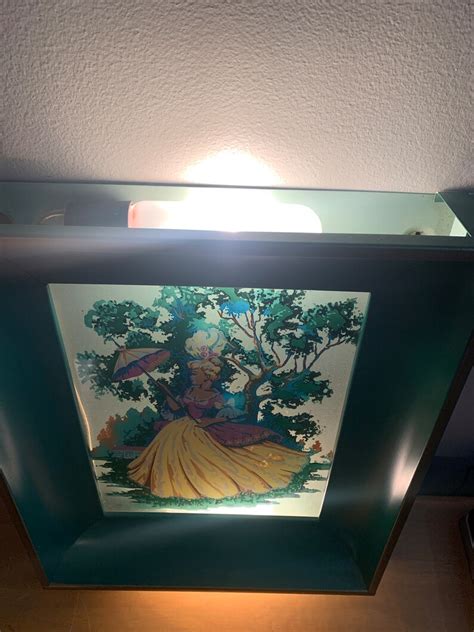 Lighted Shadow Box Reverse Painted Metal Frame 